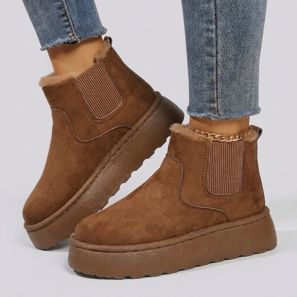 Women’s Ankle Slip-On Boots with Stylish Sole