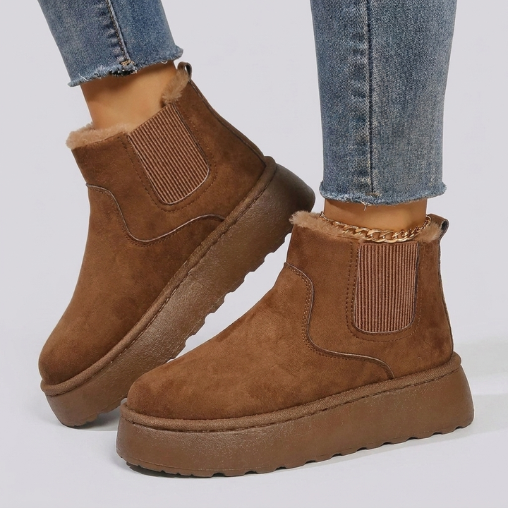 Women’s Ankle Slip-On Boots with Stylish Sole