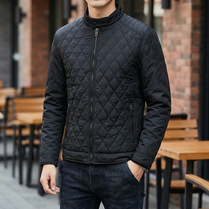 Men’s Checked Transitional Jacket – Stylish & Cozy