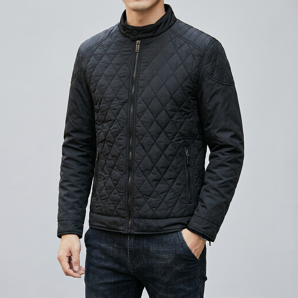 Men’s Checked Transitional Jacket – Stylish & Cozy