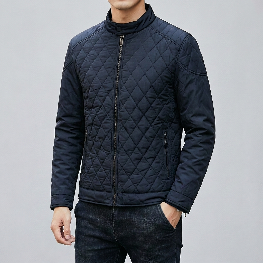 Men’s Checked Transitional Jacket – Stylish & Cozy