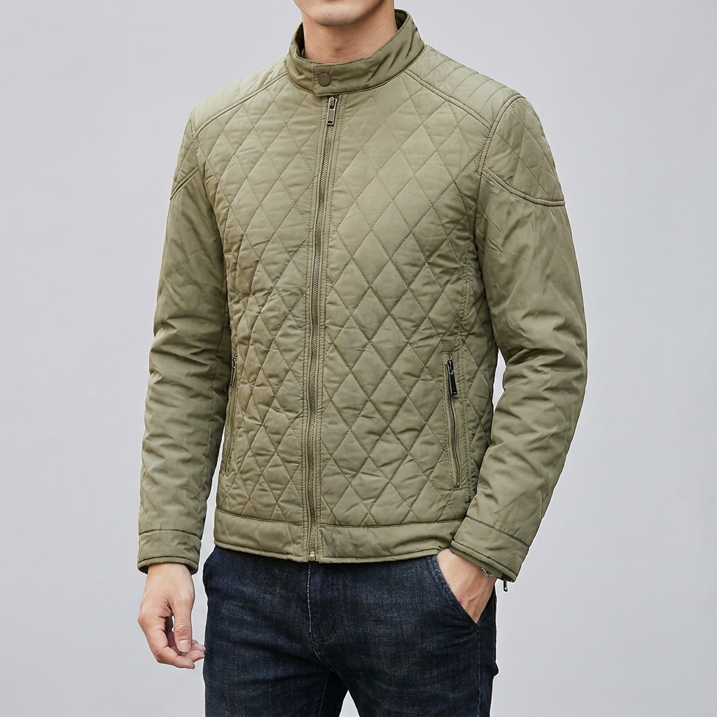 Men’s Checked Transitional Jacket – Stylish & Cozy