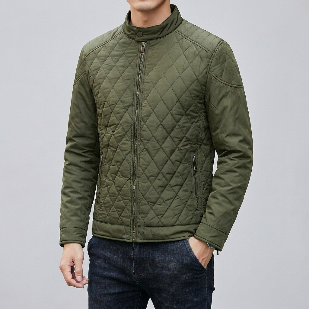 Men’s Checked Transitional Jacket – Stylish & Cozy