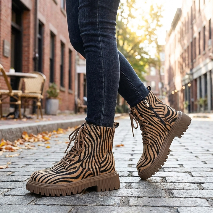 Stylish Women’s Ankle-Height Leopard Print Boots