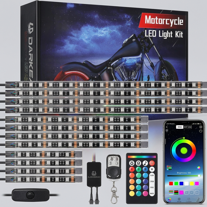 12-Piece LED Lighting System for Motorcycles – Turn & Brake