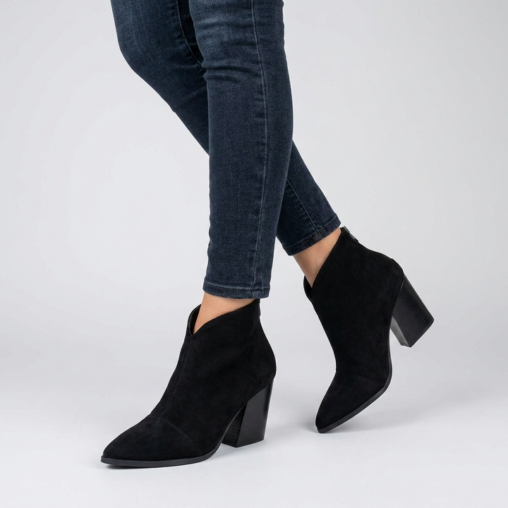 Elegant Women’s Ankle-Height Booties with Block Heel