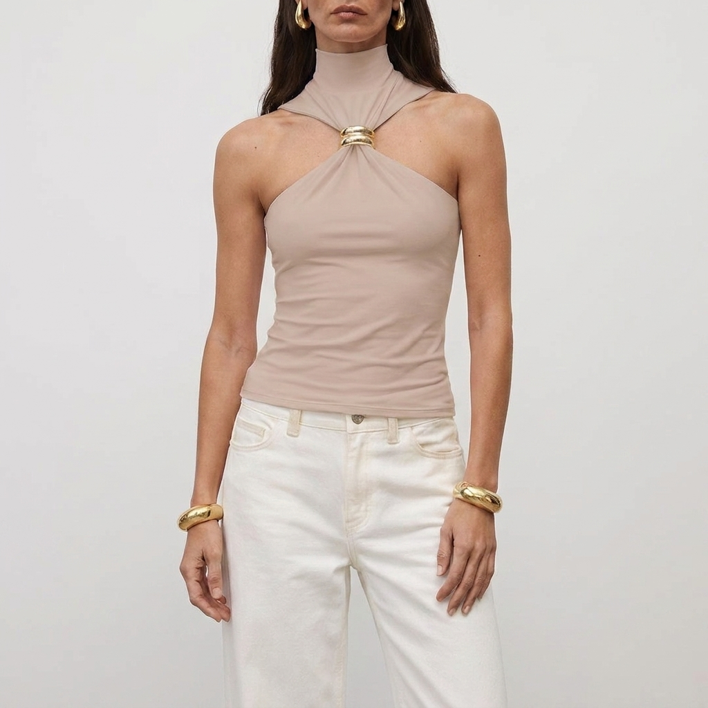 Elegant High Neck Halter for Women