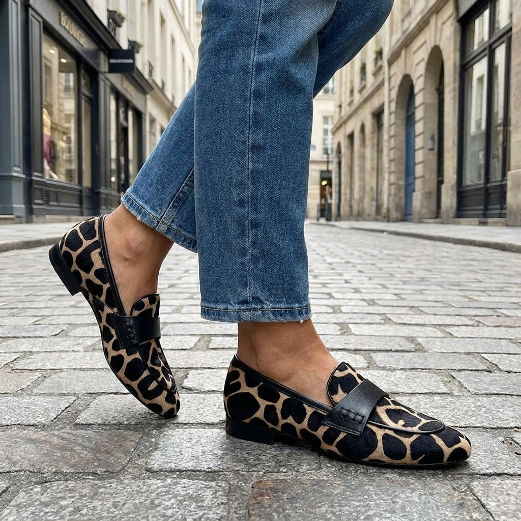 Moo-dern Chic: Statement Cow Print Loafers