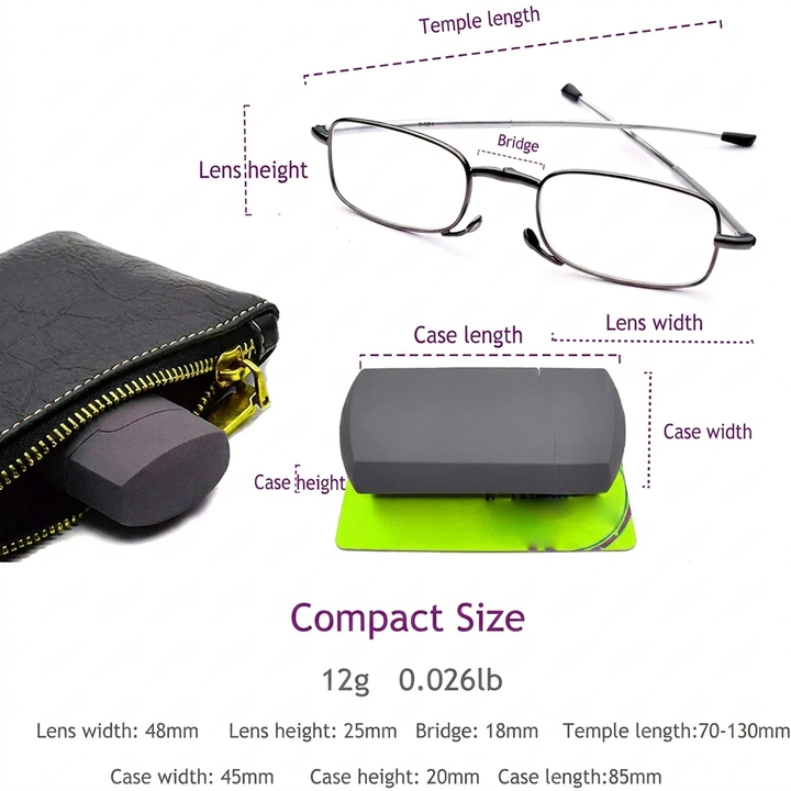 Portable Reading Glasses with Case