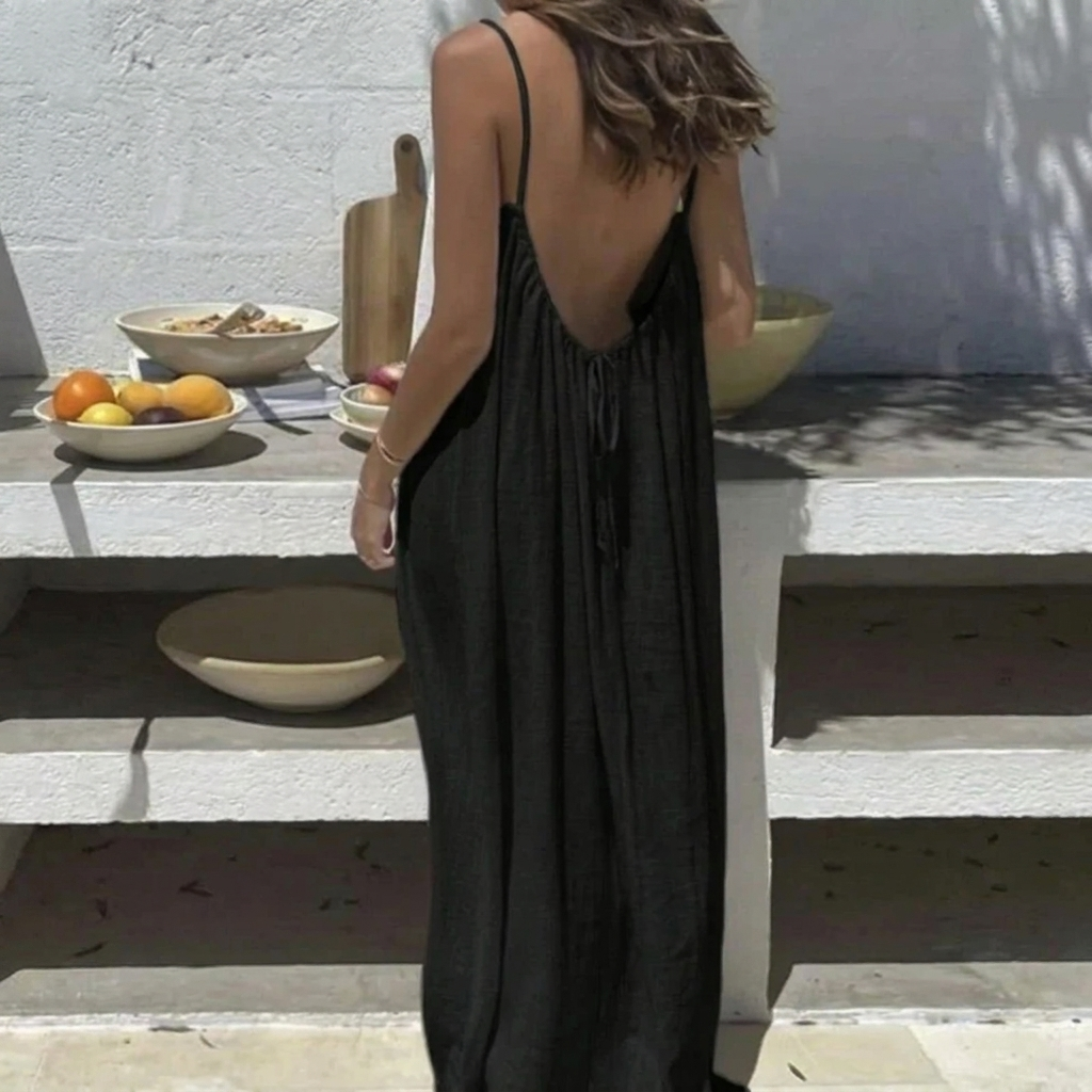 Flowy Backless Maxi Dress
