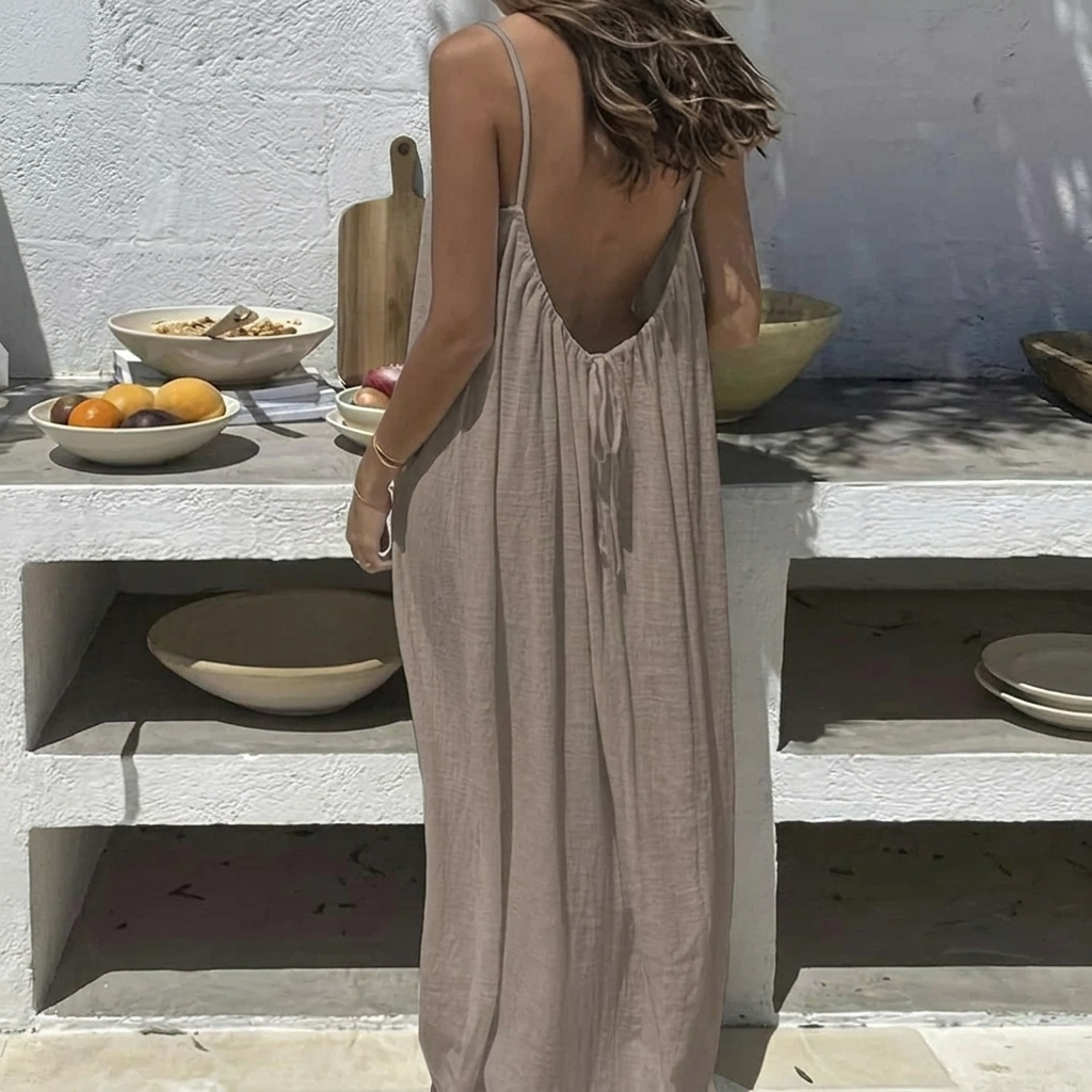 Flowy Backless Maxi Dress