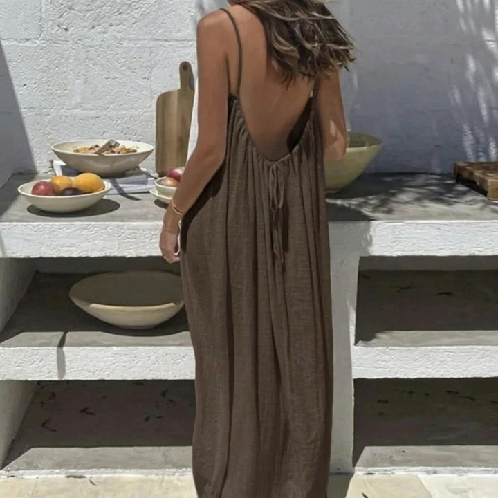 Flowy Backless Maxi Dress