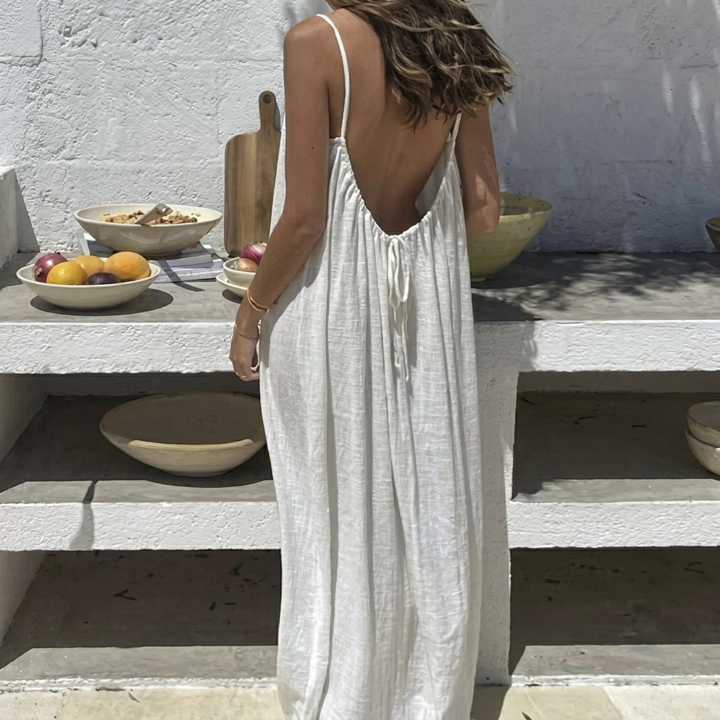 Flowy Backless Maxi Dress