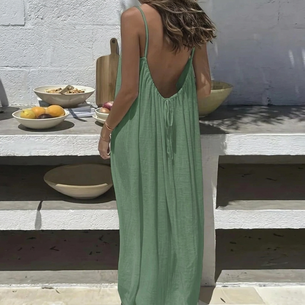 Flowy Backless Maxi Dress