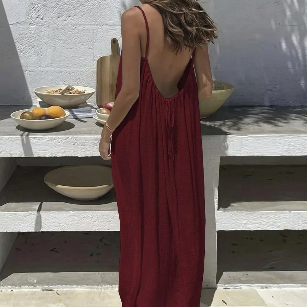 Flowy Backless Maxi Dress