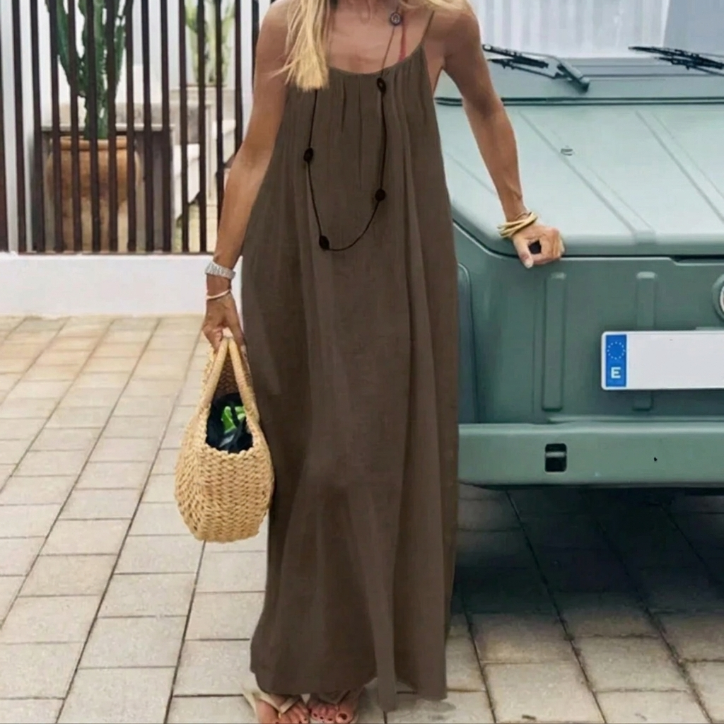 Flowy Backless Maxi Dress