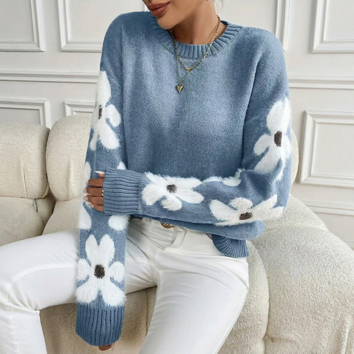 Women’s Casual Daisy Sweater – Soft Knit Top