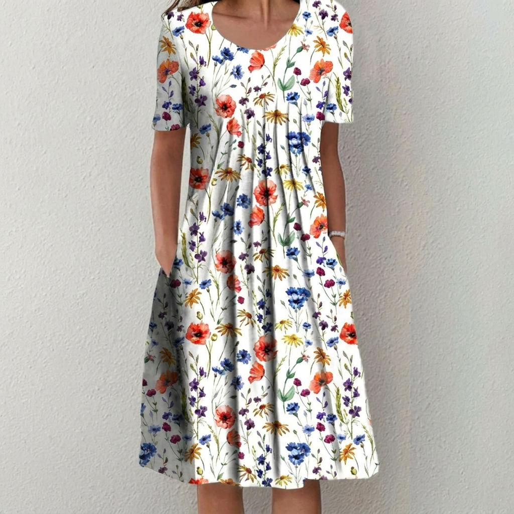 Women’s Casual Midi Dress – Chic Floral Fashion Look
