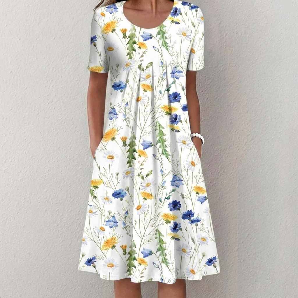 Women’s Casual Midi Dress – Chic Floral Fashion Look