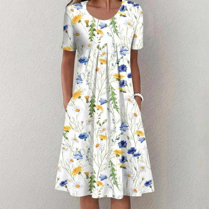 Women’s Casual Midi Dress – Chic Floral Fashion Look