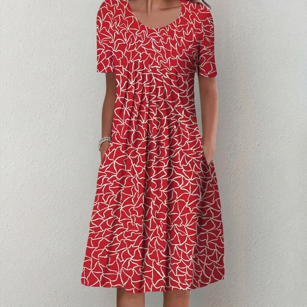 Women’s Casual Midi Dress – Chic Floral Fashion Look