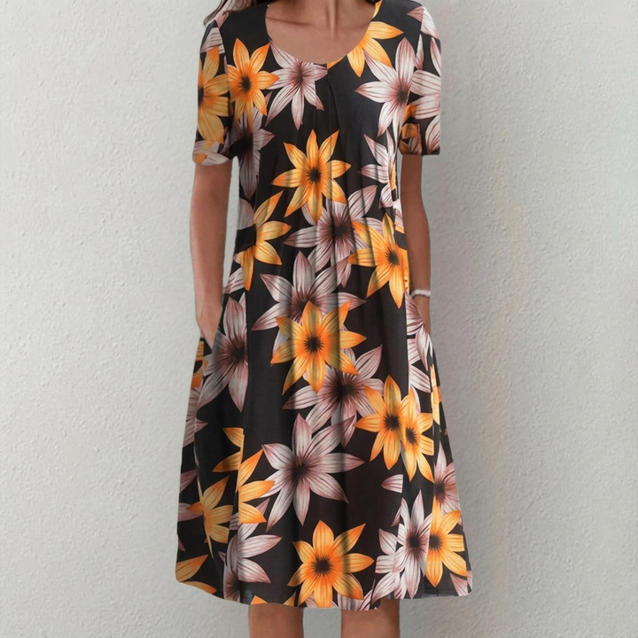 Women’s Casual Midi Dress – Chic Floral Fashion Look