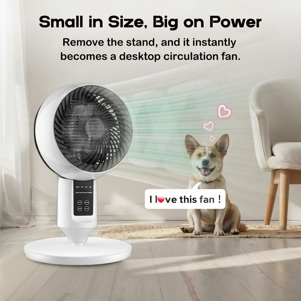 Adjustable pedestal fan with 3D oscillation