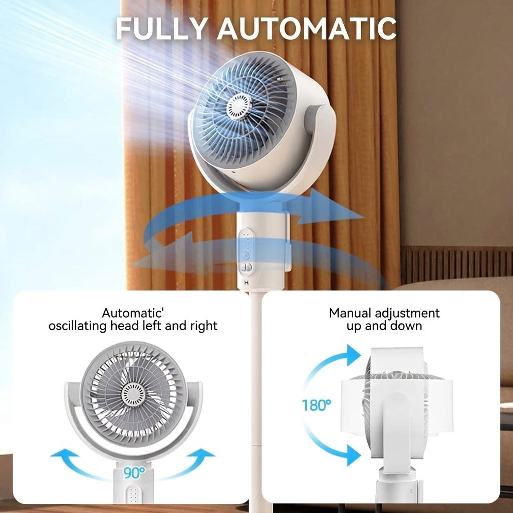 Quiet pedestal fan – Remote control oscillation