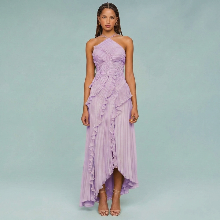 Women’s Ruffled Halter Neck Maxi Dress