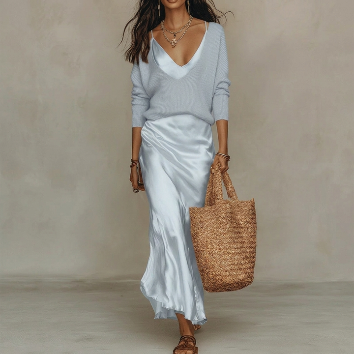 Women’s Maxi Dress Two Piece Set