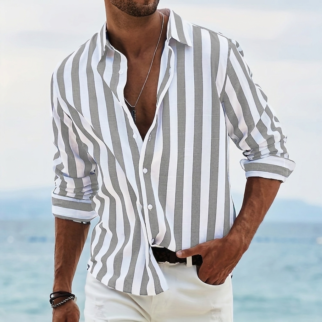 Men's Casual Loose Long-sleeved Shirt