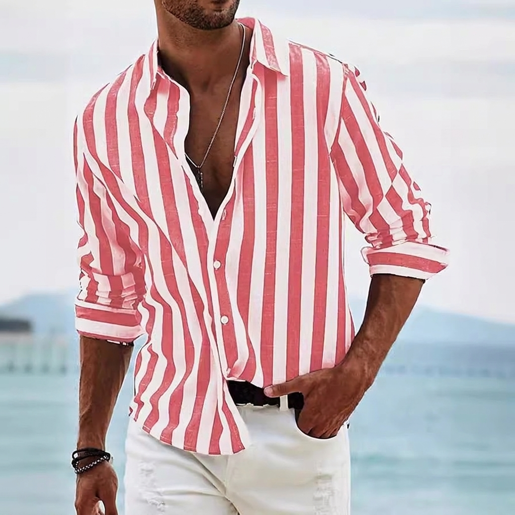 Men's Casual Loose Long-sleeved Shirt
