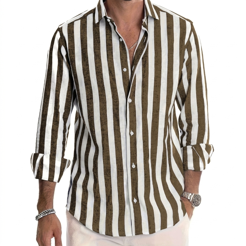 Men's Casual Loose Long-sleeved Shirt