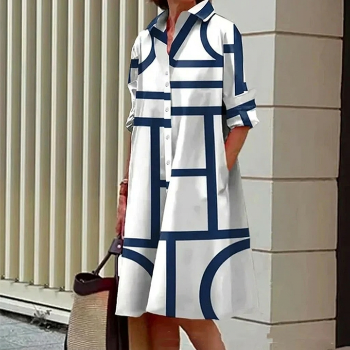 Women’s Colorful 3D Digital Print Shirt Dress
