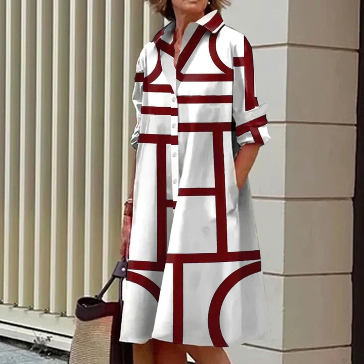 Women’s Colorful 3D Digital Print Shirt Dress