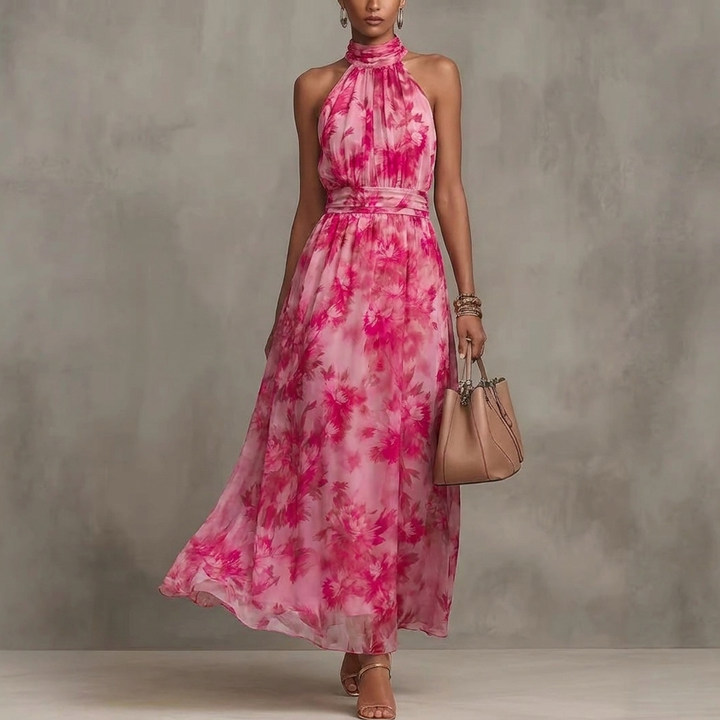 Resort-style Waist-cinching Figure-flattering Dress