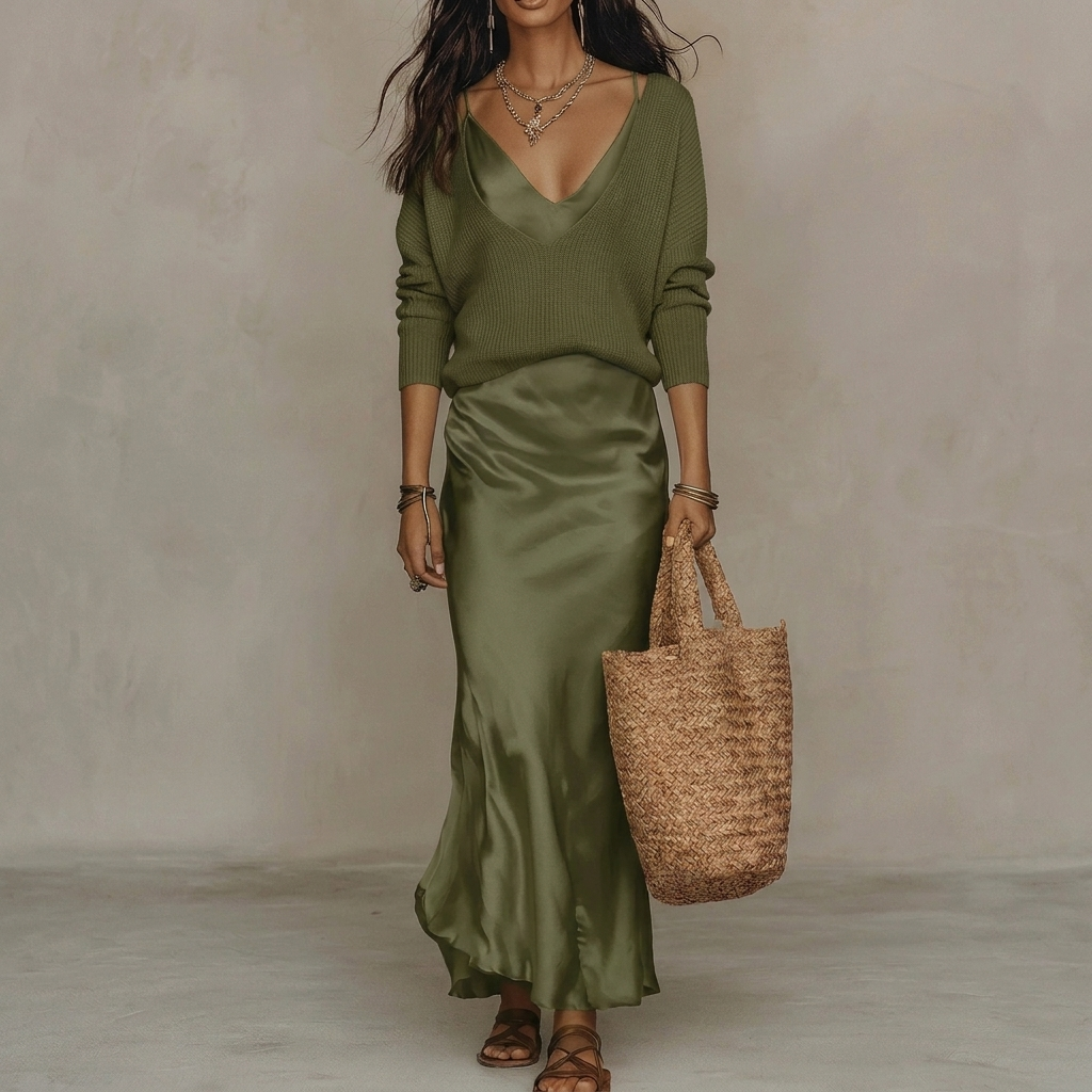 Women’s Maxi Dress Two Piece Set