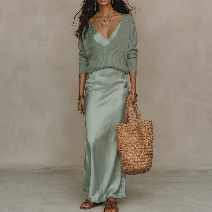 Women’s Maxi Dress Two Piece Set