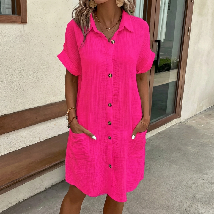 Women’s Casual Button-Down Linen Dress
