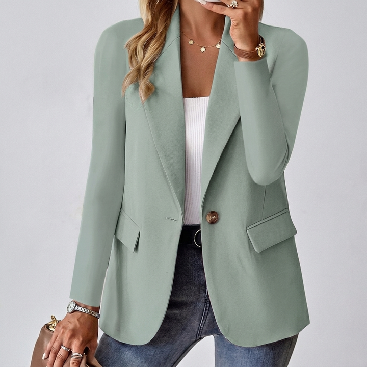 Women's Lapel Button Blazer Jacket for Casual Wear