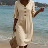 Women's Casual V-Neck Beach Dress