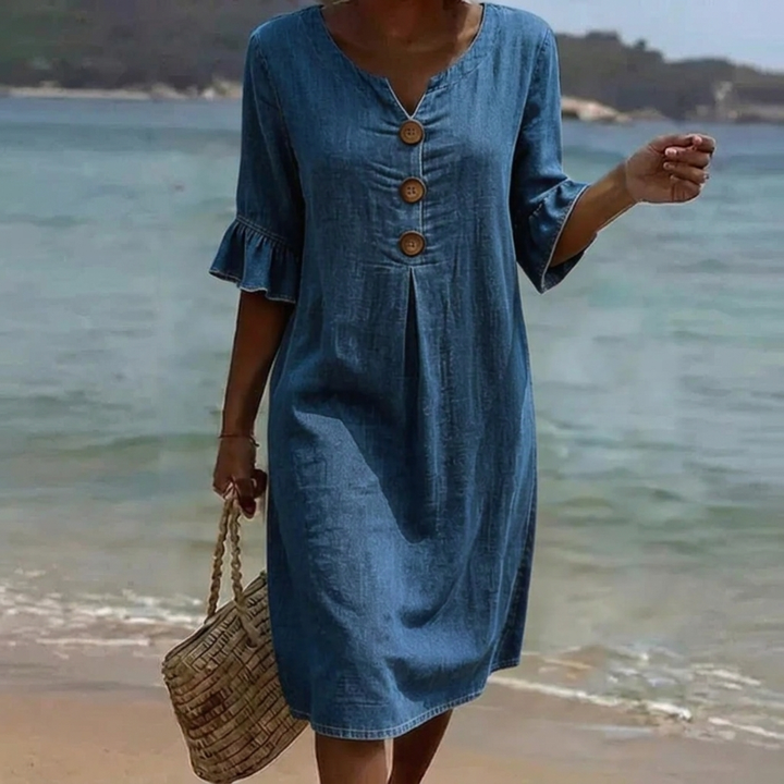 Women's Casual V-Neck Beach Dress