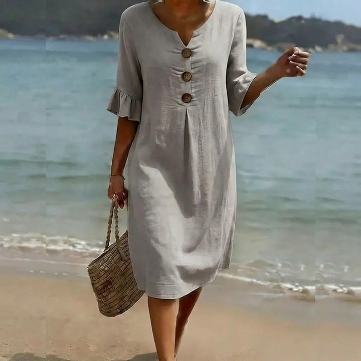 Women's Casual V-Neck Beach Dress