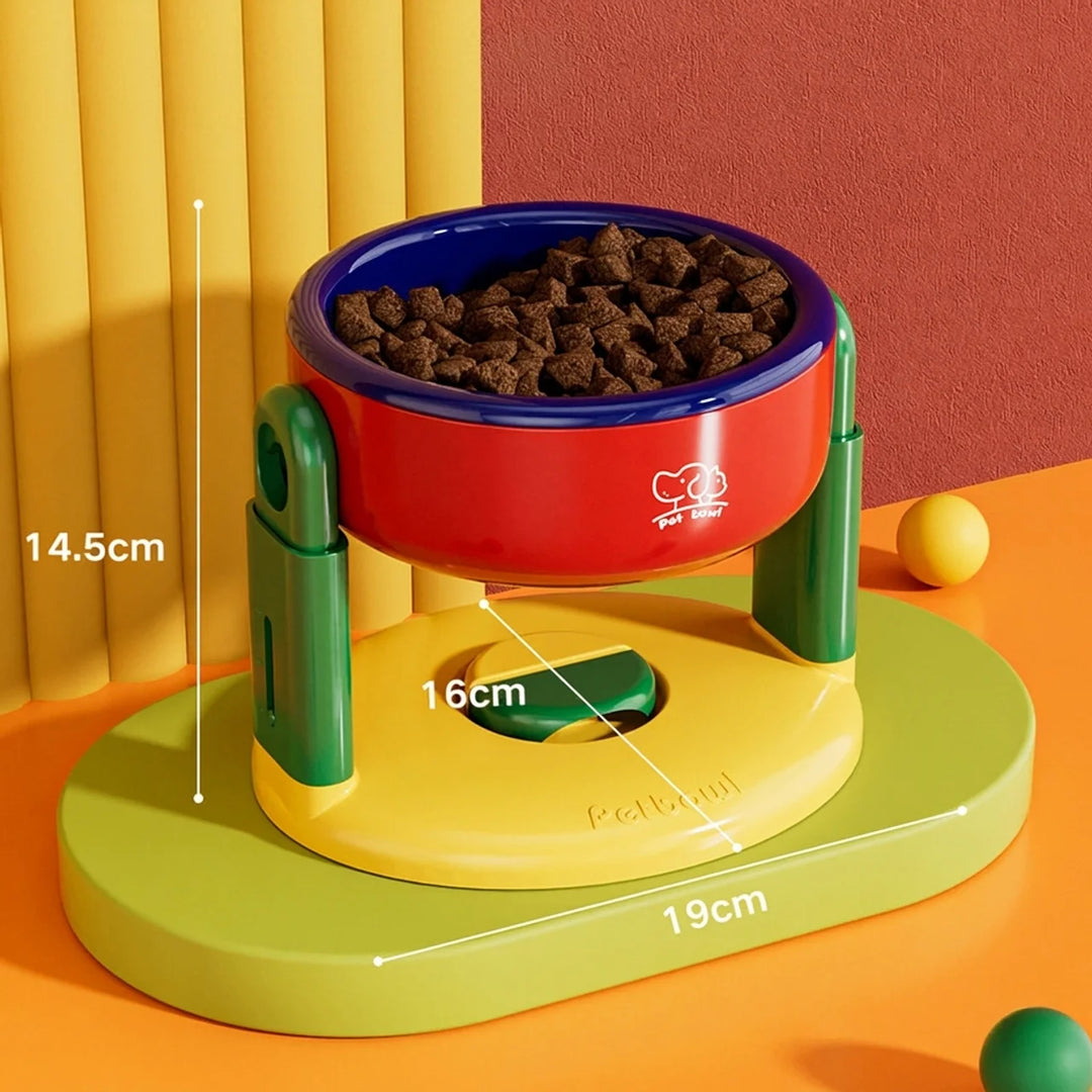 Neck Protection Adjustable Raised Pet Bowl with Anti-Slip Suction Base