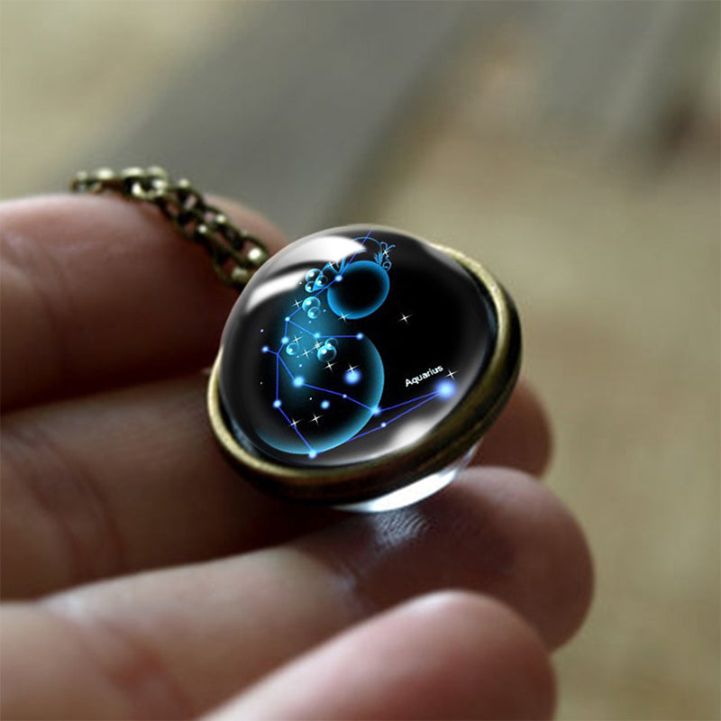 Glass 12 Zodiac Sign Protection Pendant – Sofia