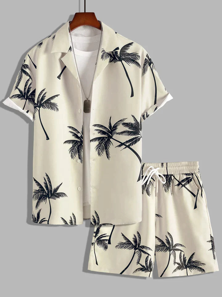Dieter | Tropical Palm Print Shirt & Shorts Set
