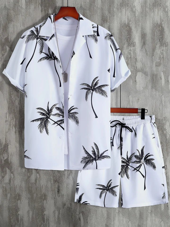 Dieter | Tropical Palm Print Shirt & Shorts Set