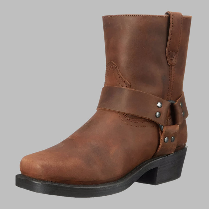 Mathias | Vintage Leren Westerse Herenlaarzen in de kleur Donkerbruin voor heren in stijl ideaal voor de herfst.