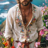 Free-Spirited Men’s Shirt – Boho Grandad Collar Style