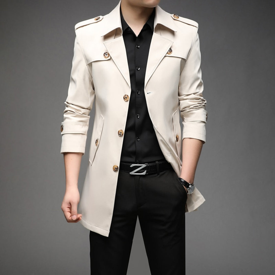 Men's Single Breasted Lightweight Trench Coat